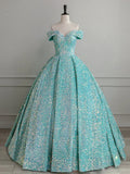 Green Velvet Sequin Long Prom Dress, Velvet Formal Dress HZ1024