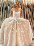 tulle lace long prom dress lace tulle evening dress HZ1024